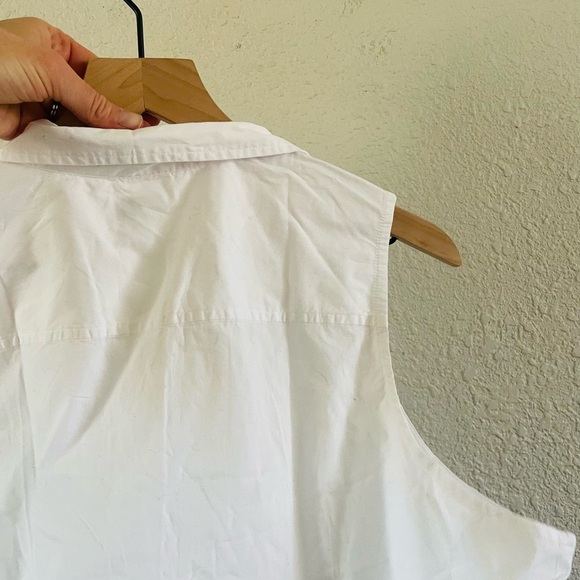 J. Crew Sleeveless Cotton Poplin Shirt in Signature Fit White NWT 2X - Picture 8 of 16